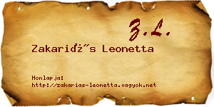 Zakariás Leonetta névjegykártya